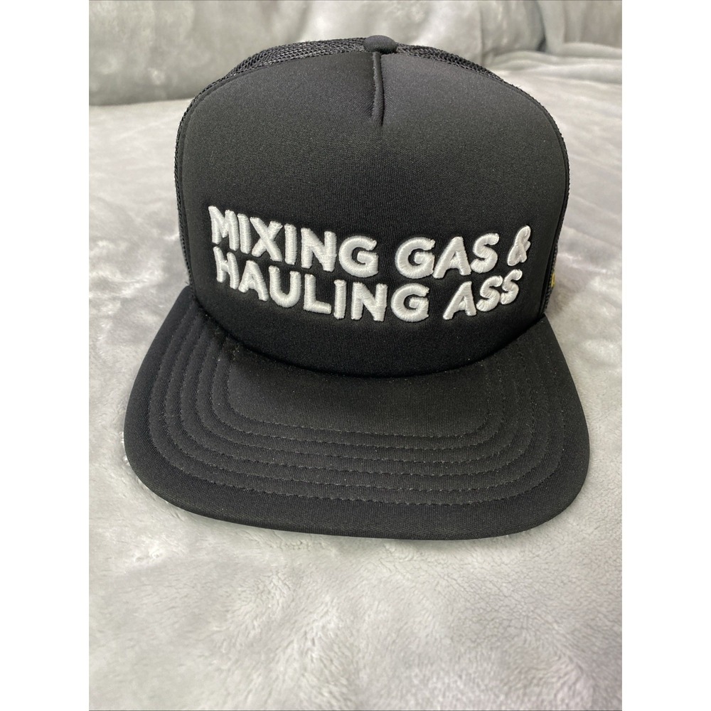 FMF Gass Trucker Hat Unisex Black Snapback Mesh Patch Dirtbike Motocross‎ Cap